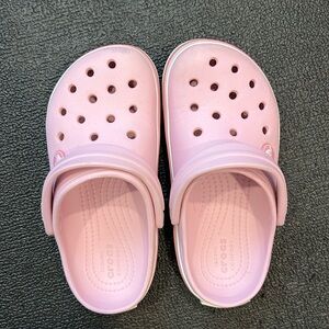 Girls Croc Band Crocs Pink EUC